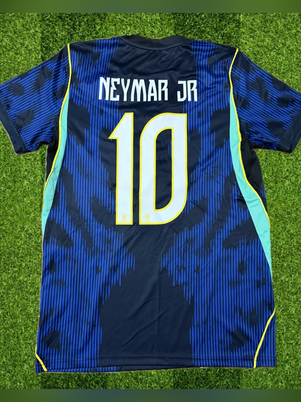 Brazil Blue Neymar Jr. Number 10 Men's Soccer Jersey